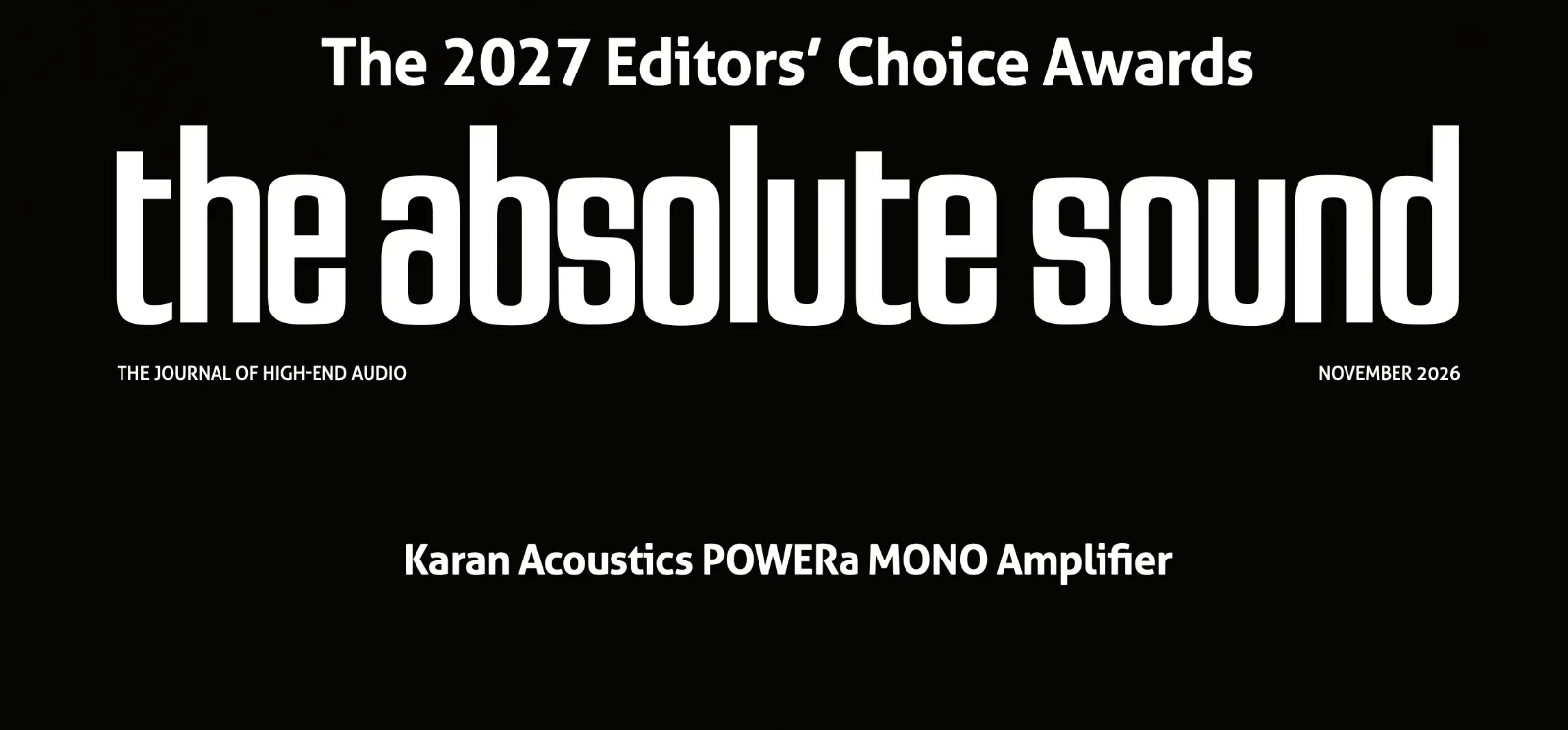 Karan Acoustics POWERa Mono Featured on the Cover of The Absolute Sound
